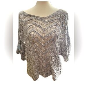 Eileen Fisher lacy knit top M